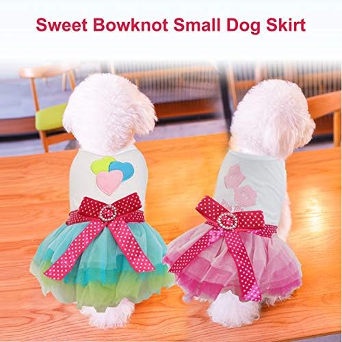 HYLYUN Küçük Köpek Elbise 2 Packs - Sevimli Tutu Prenses Elbise Kalp ve Dudak Baskılı Köpek Elbiseler Kız Küçük Köpekler