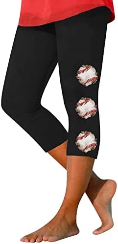 Beyzbol Baskı Yoga Koşu Tayt Kadınlar için Yüksek Bel Tayt Ultra Yumuşak Fırçalanmış Sıkı Rahat Egzersiz fitness pantolonları