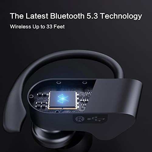 ENOUKE Bluetooth Kulaklıklar, Egzersiz Salonu için IPX7 Su Geçirmez Kablosuz Spor Kulaklıklar, Gürültü Önleyici Mikrofonlu