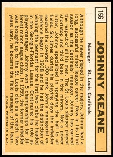 1963 Topps 166 Johnny Keane St. Louis Kardinalleri (Beyzbol Kartı) NM / MT + Kardinaller