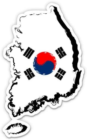 Güney Kore Ülke Şekli Kore Bayrağı-3 vinil yapışkan-Araba Laptop için Su Şişesi Telefon Su Geçirmez Çıkartma