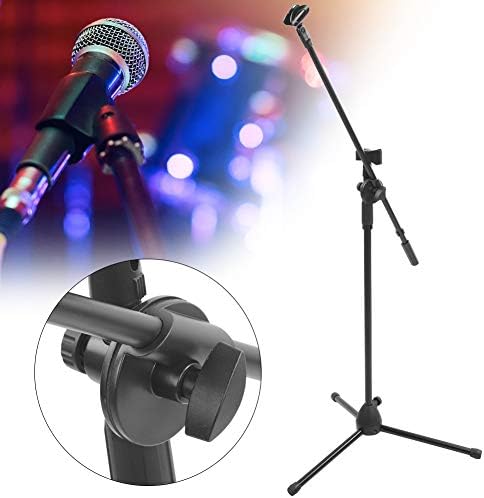 ALREMO HUANGXING-Mikrofon Standı, Çift Mikrofon Klipsli Pürüzsüz tripod desteği Mikrofon Tutucu, Konuşmalar için Canlı Yayınlar