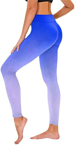 Kravat Boya Degrade Yoga Egzersiz Tayt Kadınlar için Yüksek Belli Tayt Ultra Yumuşak Fırçalanmış Streç Rahat Egzersiz fitness