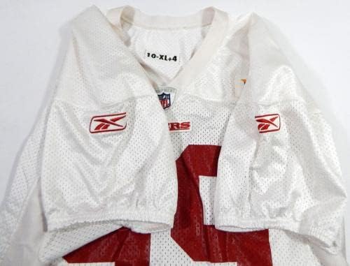 2010 San Francisco 49ers Manny Lawson 99 Oyun Kullanılmış Beyaz Antrenman Forması XL 918-İmzasız NFL Oyun Kullanılmış Formalar