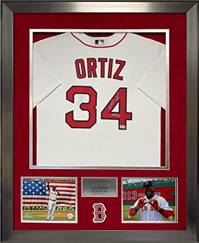 David Ortiz İmzalı Forma HOF 22 Yazıtlı Beyaz 32×40 İmzalı MLB Formaları