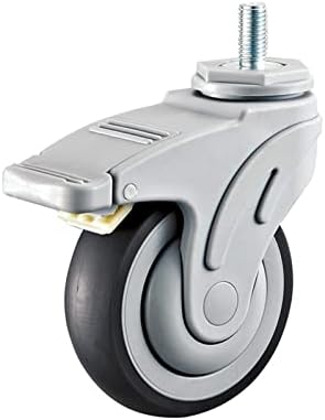 LARRO Dilsiz Evrensel Plastik Caster WheelMute Kaymaz Aşınmaya Dayanıklı 1 Pcs (Renk : Vida - ile Fren, Boyutu: 5 inç)