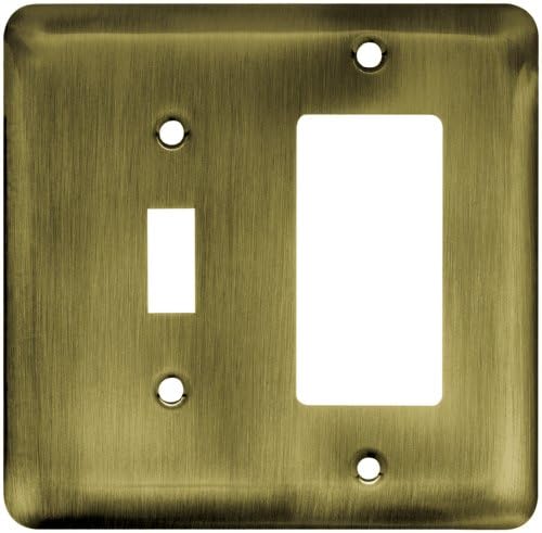 Franklin Pirinç 64365 Damgalı Çelik Yuvarlak Tek Geçiş Anahtarı / Dekoratör Duvar Plakası / Anahtar Plakası / Kapak, antika