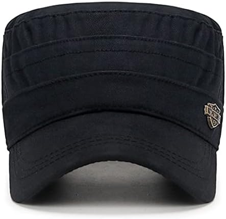 Yıxda Unisex Harbiyeli asker şapkası Askeri Düz Üst Kapaklar Ayarlanabilir Spor beyzbol şapkası