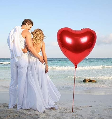 4 ADET Büyük Kalp Şeklinde Balonlar, Nişan Düğün Sevgililer Günü Yıldönümü Partisi Süslemeleri için 32 İnç Romantik Büyük