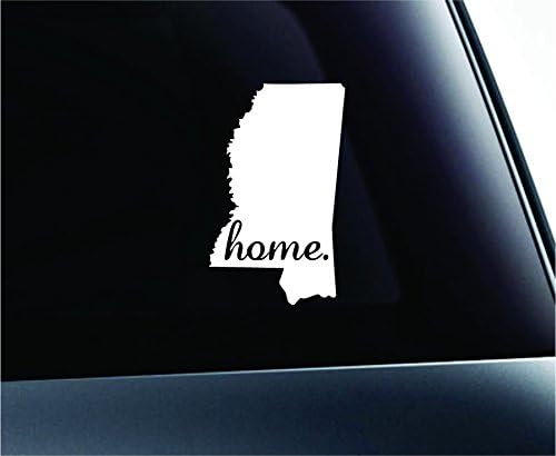 ExpressDecor Ev Devlet Mississippi Sembol Çıkartması Aile Aşk Araba Kamyon Sticker Pencere (Beyaz)