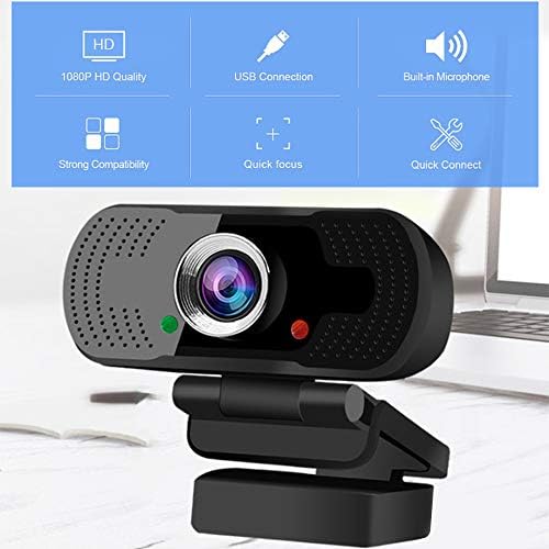 Webcam 1080P HD Canlı Video konferans kamerası, Otomatik Odaklama USB Sürücüsüz Dahili Mikrofon, Canlı Yayın Çevrimiçi Öğrenme