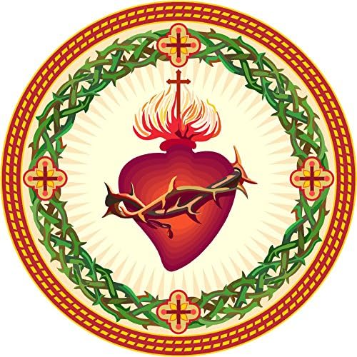 Oval Kutsal Kalp İsa 4x4 inç Sticker Çıkartma kalıp Kesim Vinil Yapımı ve Sevk ABD