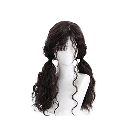 ZUBEE insan saçı peruk Peruk kadın Uzun Saç Peruk Yün Kıvırcık Patlama Tam Kafa Bukleler; Kızların Doğal Görünümlü Dalgalı