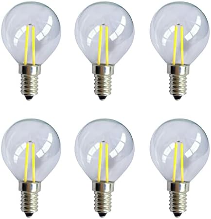 YDJoo E12 LED Ampul 2 W G45 küre Vintage Filament Ampuller 20 Watt yedek Ampul Soğuk Beyaz 6500 K Yuvarlak Gece Lambası E12