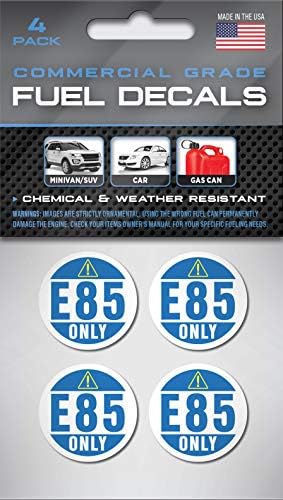 E85 Etiket, Araçlar, Kiralık Arabalar, Filolar, Kamyonlar ve SUV'lar için Esnek Yakıt Etiketleri-Hava Koşullarına Dayanıklı,
