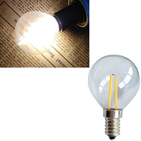 YDJoo E12 LED Ampul 2 W G45 küre Vintage Filament ampuller 20 Watt yedek Ampul Sıcak Beyaz 2700 K Yuvarlak Gece Lambası E12