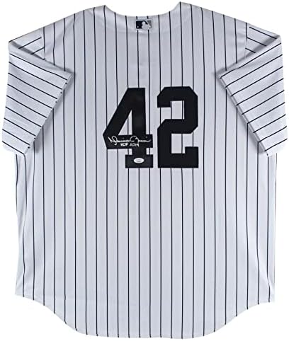 Yankees Mariano Rivera HOF 2019 İmzalı Beyaz İnce Çizgili Nike Forması JSA Tanık İmzalı MLB Formaları