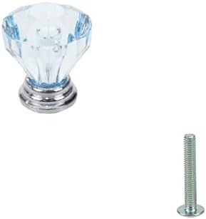 UTALIND 12 Adet 24mm Şeffaf Kristal Kolları Cam Elmas Kolları için Vidalar ile Çekmeceli Dolap Dresser Kitaplık Dolap (Mavi)