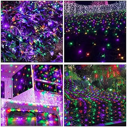 9.8 ft x 6.5 ft 8 modları açık noel Net ışıkları su geçirmez, 200LED Noel açık ışıkları ile uzaktan için Noel ağacı düğün