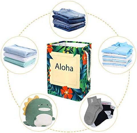 Unicey Güneş palmiye yaprakları Hawaii Aloha çamaşır sepeti Su Geçirmez Kirli Giysiler çamaşır sepeti Katlanabilir çamaşır
