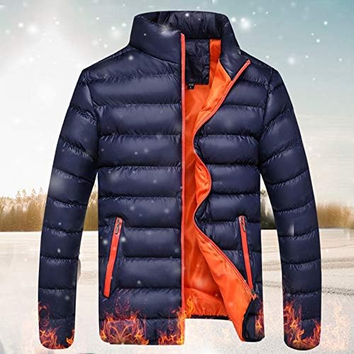 XXBR erkek Hafif balon ceket Kış Aşağı Standı Yaka Slim Fit Ceketler Tam Zip Up Sıcak Kabarcık Ceket Giyim