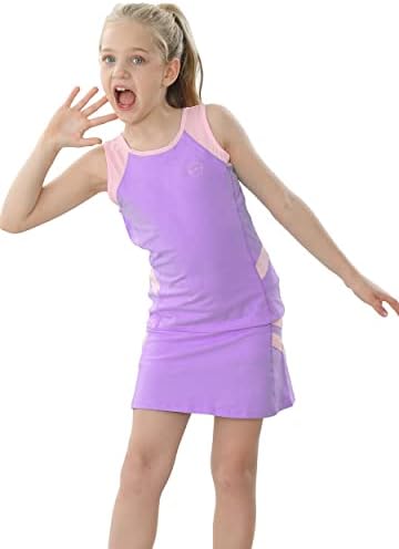 Willit Kızlar Tenis Golf Elbise Kıyafet Çocuklar Tenis Etek ve Tank Seti Pamuk Golf Kıyafetleri Şort