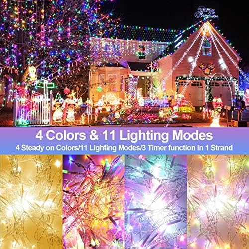 Noel ışıkları açık 300 LED 99ft renk değiştirme dize ışıkları sıcak beyaz için renkli LED dize ışıkları uzaktan 11 modları