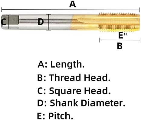 Aceteel Metrik M2 X 0.25 HSS Ti Kaplı Düz Flüt Konu Dokunun, M2 X 0.25 mm Titanyum Kaplı İplik Makinesi Dokunun Sağ El