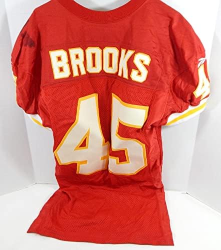 1997 Kansas City Chiefs Bucky Brooks 45 Oyunu Yayınlandı Kırmızı Forma 42 DP32093 - İmzasız NFL Oyunu Kullanılmış Formalar