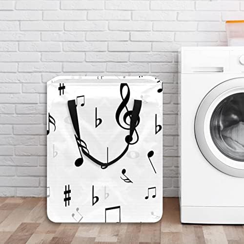 Müzik Not Baskı Katlanabilir çamaşır sepeti, 60L Su Geçirmez çamaşır sepetleri çamaşır Kutusu Giysi Oyuncak Depolama Yurt