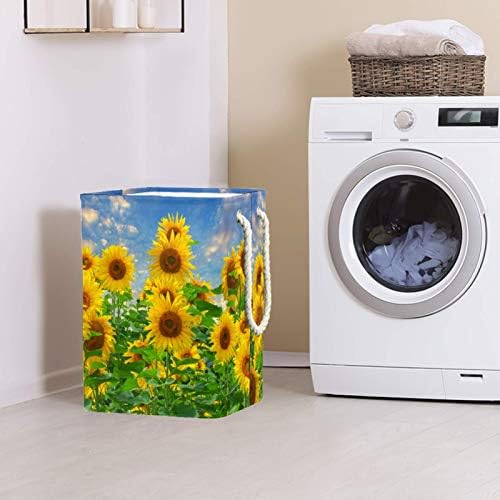 19.3 Bağlantısız çamaşır sepeti Kirli Giysiler Sepet Katlanabilir Ev Kreş Üniversite Daire Ofis Helianthus Sarı Ayçiçeği