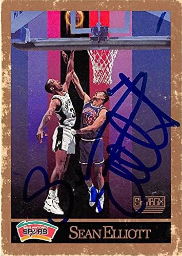 Sean Elliott imzalı Basketbol Kartı (San Antonio Spurs) 1990 Skybox 256 Kötü Durum-İmzasız Basketbol Kartları