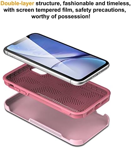 Legfes [5 in 1 Pioneer iPhone XR Kılıfları için Tasarlandı-2'li Paket [Temperli Cam Ekran Koruyucu]+2'li Paket [Kamera Lens
