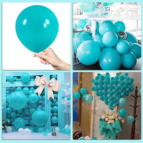 Teal Balonlar Farklı Boyutlarda, 77 Adet 12 İnç 10 İnç 5 İnç Turkuaz Teal Mavi Balonlar Doğum Günü Partisi Dekorasyon için