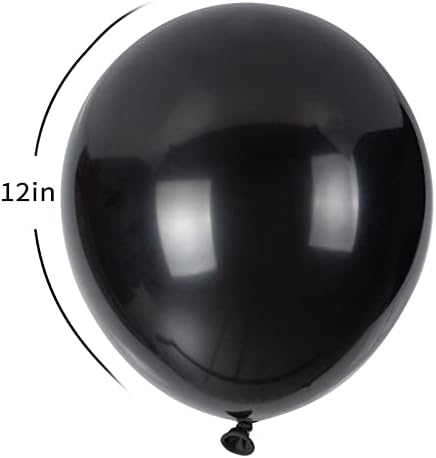 100 adet Siyah Balonlar, 12 inç Lateks Balonlar, Helyum Siyah Parti Balonlar Doğum Günü Bebek Duş Düğün Mezuniyet Tatil Balonlar