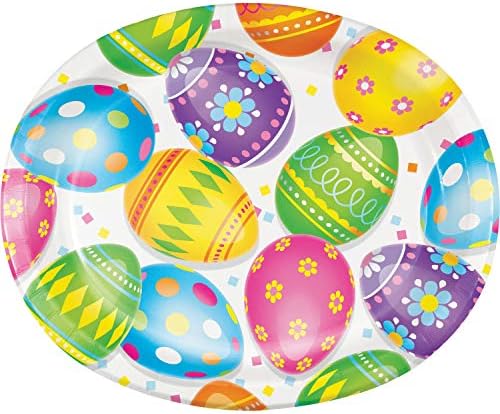 Yaratıcı Dönüştürme Folyosu Paskalya Yumurtaları Oval Tabaklar, 10 x 12, Çok Renkli