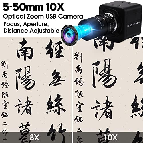 IFWATER USB Kamera 8MP 10X Optik Zoom Kamerası 5-50mm Değişken Odaklı Lens, CMOS IMX179 Görüntü Sensörlü USB Kamerası Video